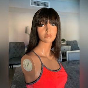 Natural Black 100% Human hair Mono Crown top/ toupee /topper/Wiglet Hand Tied